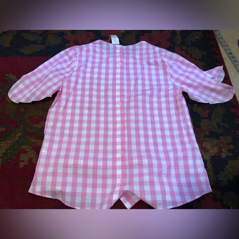 Banana Republic Pink In the white 100% cotton Blouse Xl